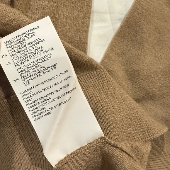 DSquared2 mens virgin wool blend sweater beige tan size L lightweight, Italy - Picture 7 of 8